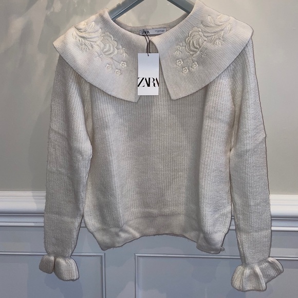 Vintage style Embroidered collar knit sweater. - Picture 6 of 6